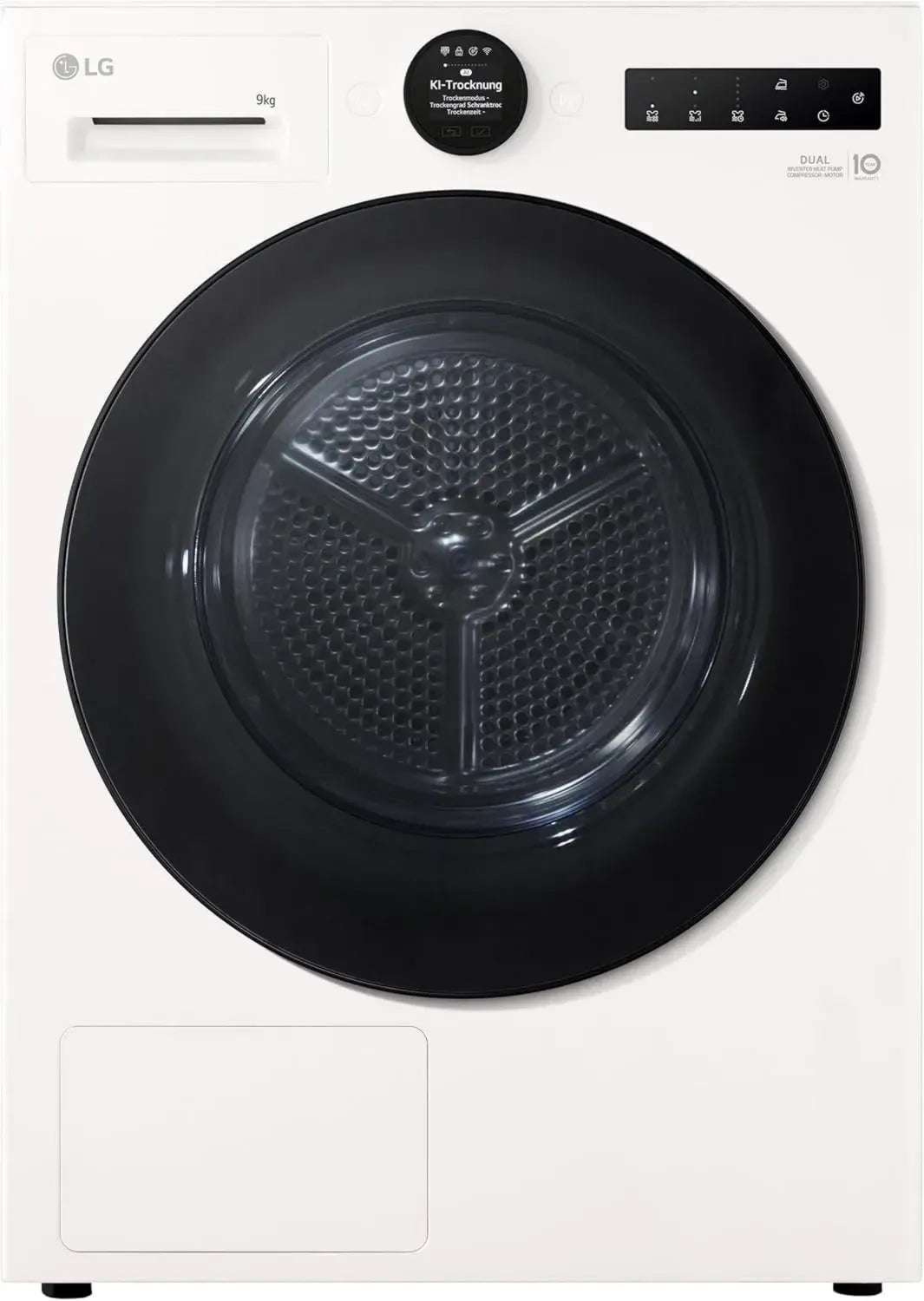 LG Wärmepumpentrockner 9 kg, Energieeffizienzklasse B, AI-Trocknung, Allergiepflege, Weiß