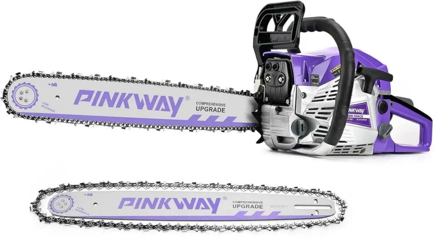 Leistungsstarke 63CC Benzin-Kettensäge, 50 cm Schwert, inklusive 2 Ketten