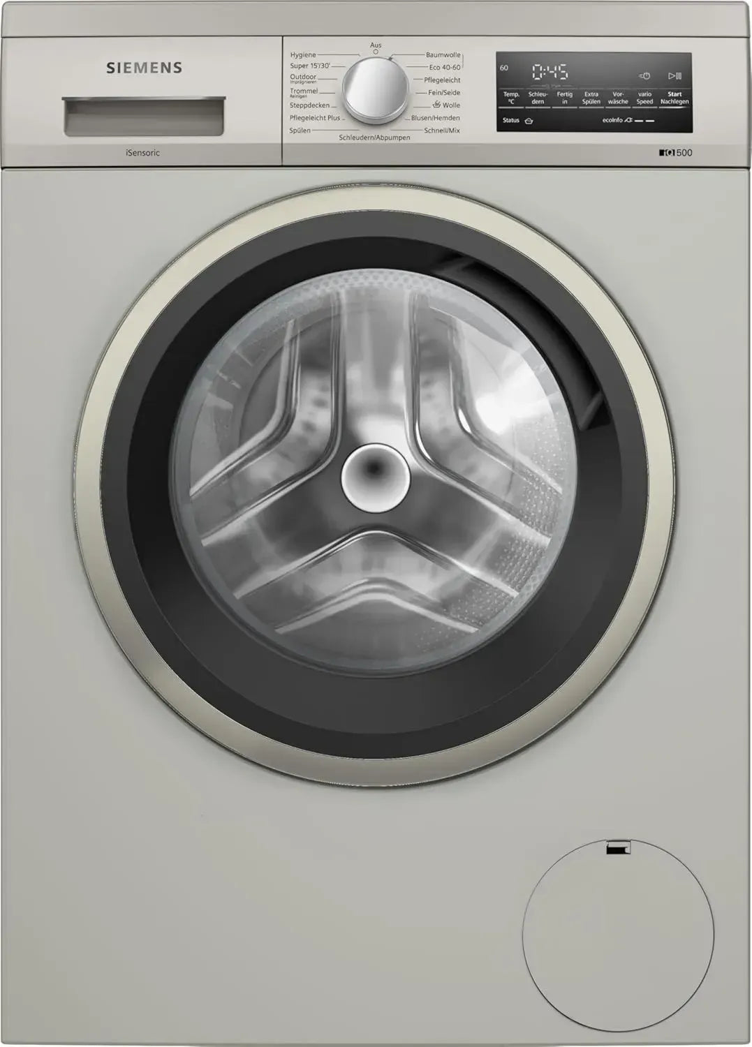 Siemens iQ500 Unterbau-Waschmaschine 9 kg, 1400 U/min, Fleckenentfernung, Weniger Bügeln mit smartFinish, Schnellwaschgang speedPack L, waterPerfect Plus, Nachlegefunktion, Edelstahl
