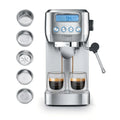 CASO EspressoGourmet Crema - Edelstahl Siebträgermaschine mit Milchaufschäumer, 20 Bar ULKA-Pumpe, geeignet für Espresso und Cappuccino