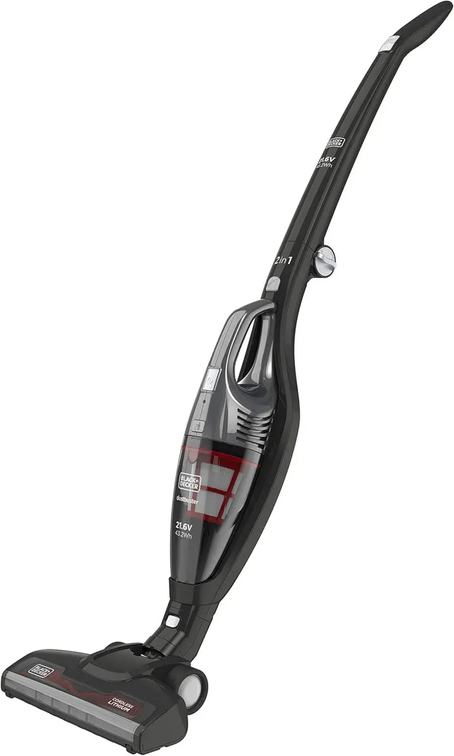 BLACK+DECKER 2-in-1 Akku-Staubsauger (21.6V) mit Turbobürste und Zubehör