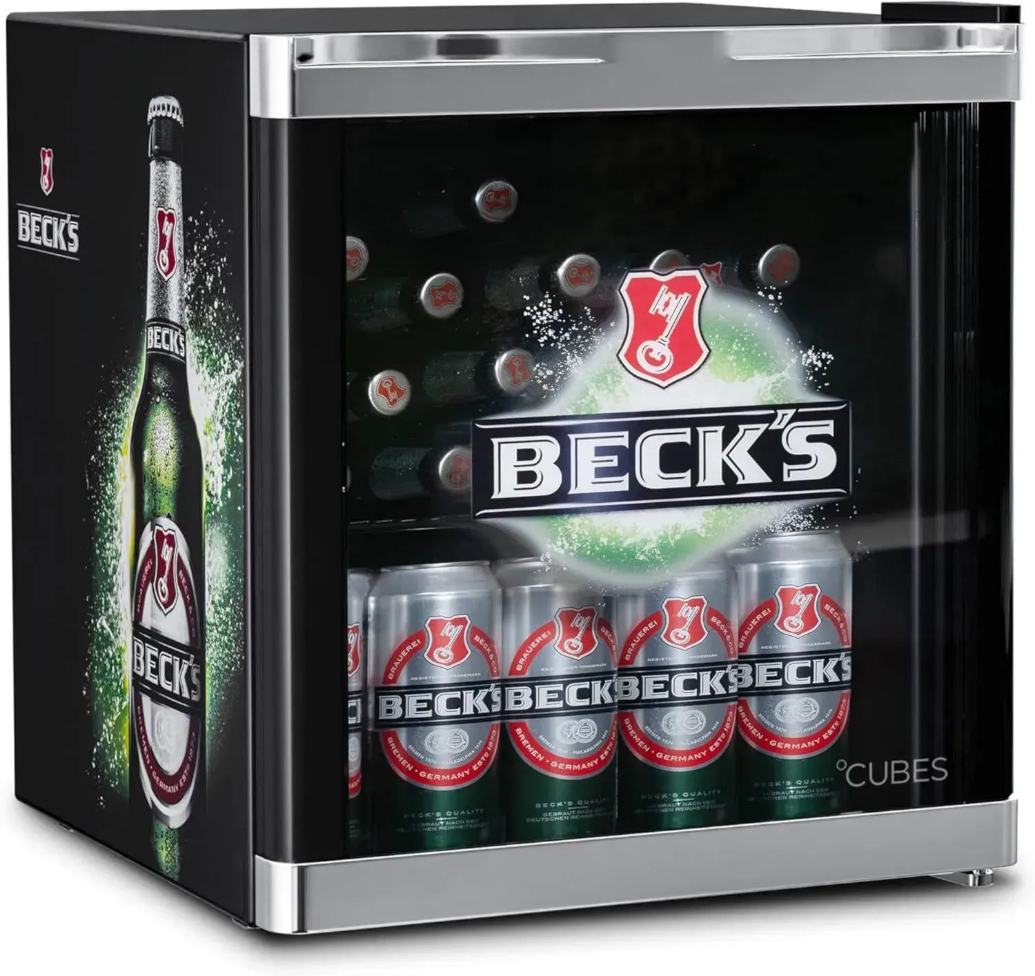 CUBES Getränkekühlschrank Becks, 51 cm hoch, Energieeffizienz A, 48 L Kapazität