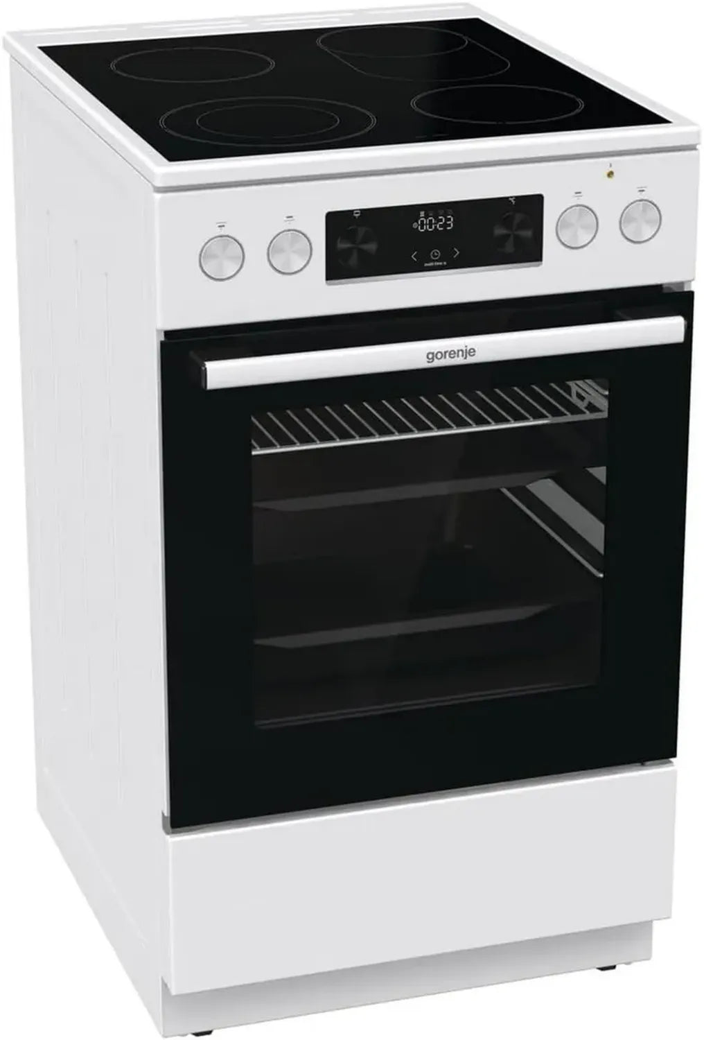 Gorenje Elektro-Standherd mit Glaskeramikfeld, 70L, GentleClose, AirFry, AquaClean, Weiß