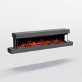 GLOW FIRE Elektrokamin Cobalt 50 - Wandkamin mit 3D-LED-Flamme, App-Steuerung, Knistereffekt, Timer, 1800 W, Grau