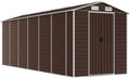 Gecheer Metall Gartenhaus mit Geräteregalen, 191 x 555 x 198 cm, Braun