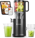AOBOSI Slow Juicer, XXL-Einfüllöffnung, leiser 200W Entsafter mit Dreifachfilter, ideal für Gemüse und Obst, Schwarz