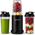 Leistungsstarker Mixer 1000W für Smoothies und Proteinshakes - inklusive 2 BPA-freien 700ml To-Go Bechern - Schwarz