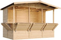 TIMBELA M150B Gartenhaus aus Holz, Verkaufsstand aus Fichtenholz, mit Theke und fünf Fenstern, 200x300cm, vielseitige Gartenbar