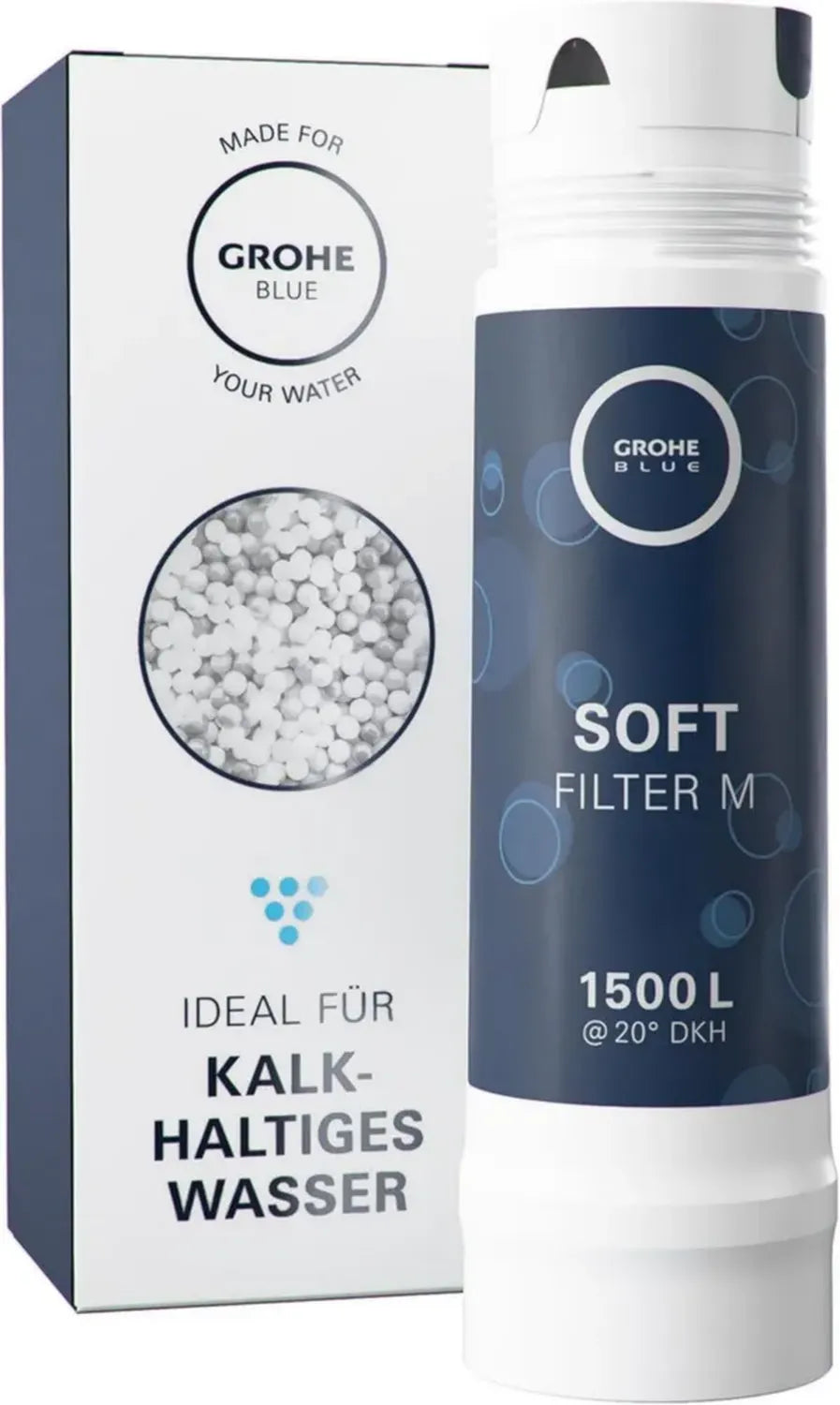 GROHE Blue Austauschfilter Soft M-Size 1500l – Reduziert Chlor, Kalk & Mikroplastik im Wasser