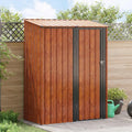 Robuste Metall-Gerätehütte für den Garten, Braun, 153,5 x 86 x 200 cm, Wetterfest und Rostfrei, Mit Sicherheitsschloss