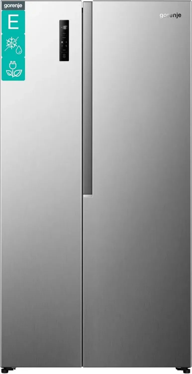 Gorenje NRS917E41X Side-by-Side Kühl-Gefrierkombination, 544L, NoFrost, EcoModus, 39dB, EEK: E, Multiflow 360°, SuperCool, FastFreeze, 91,1x178,6x61,5 cm, Edelstahl Optik