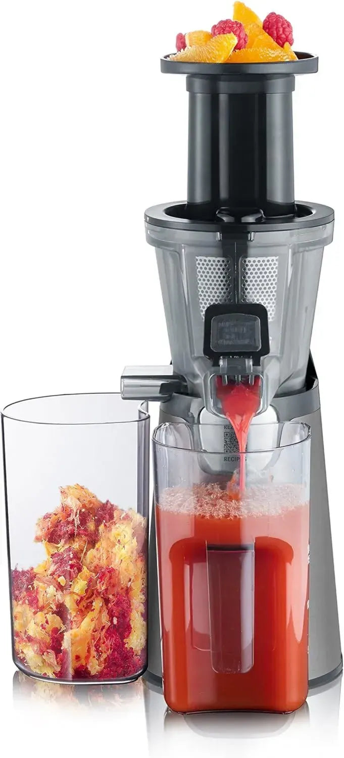 SEVERIN Entsafter – Leckere Säfte und Sorbets, Edelstahl, Easy-Clean, 1L Behälter, 150W