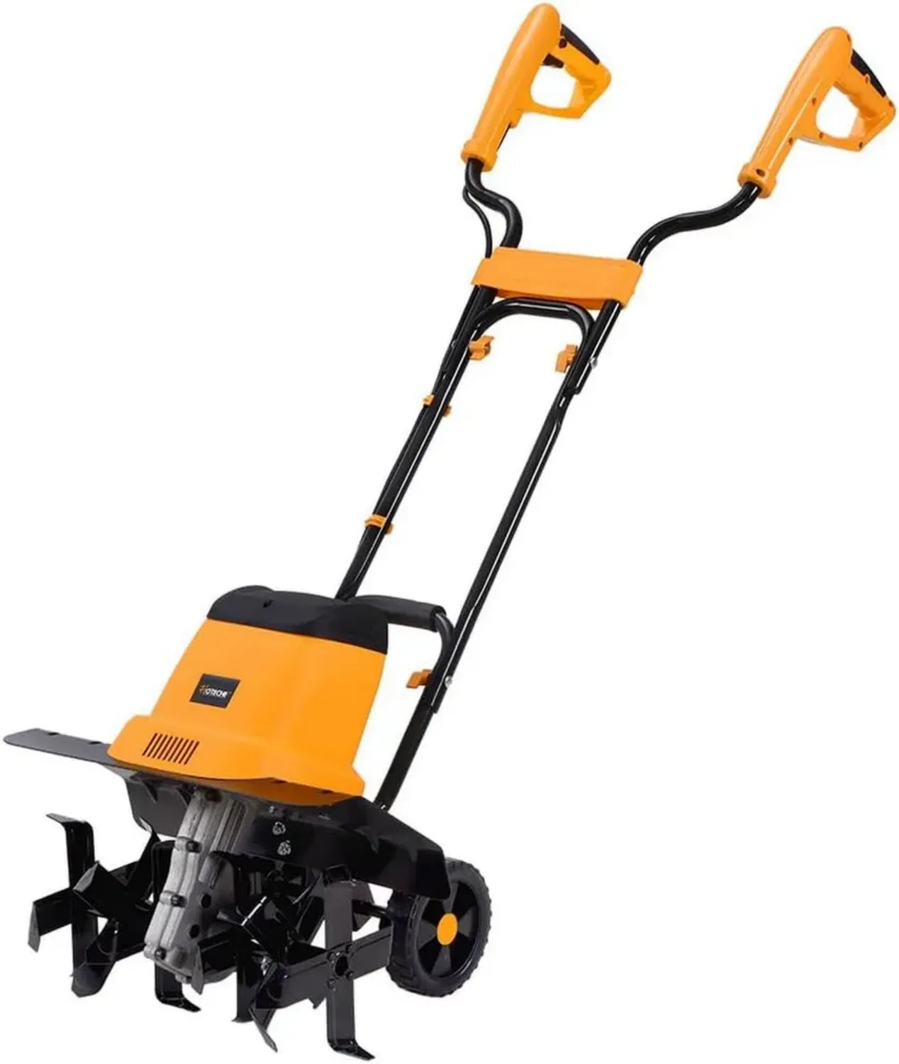 Leistungsstarke Elektro-Gartenfräse 1400W mit 6 Klingen, 430mm Arbeitsbreite, in Orange-Schwarz