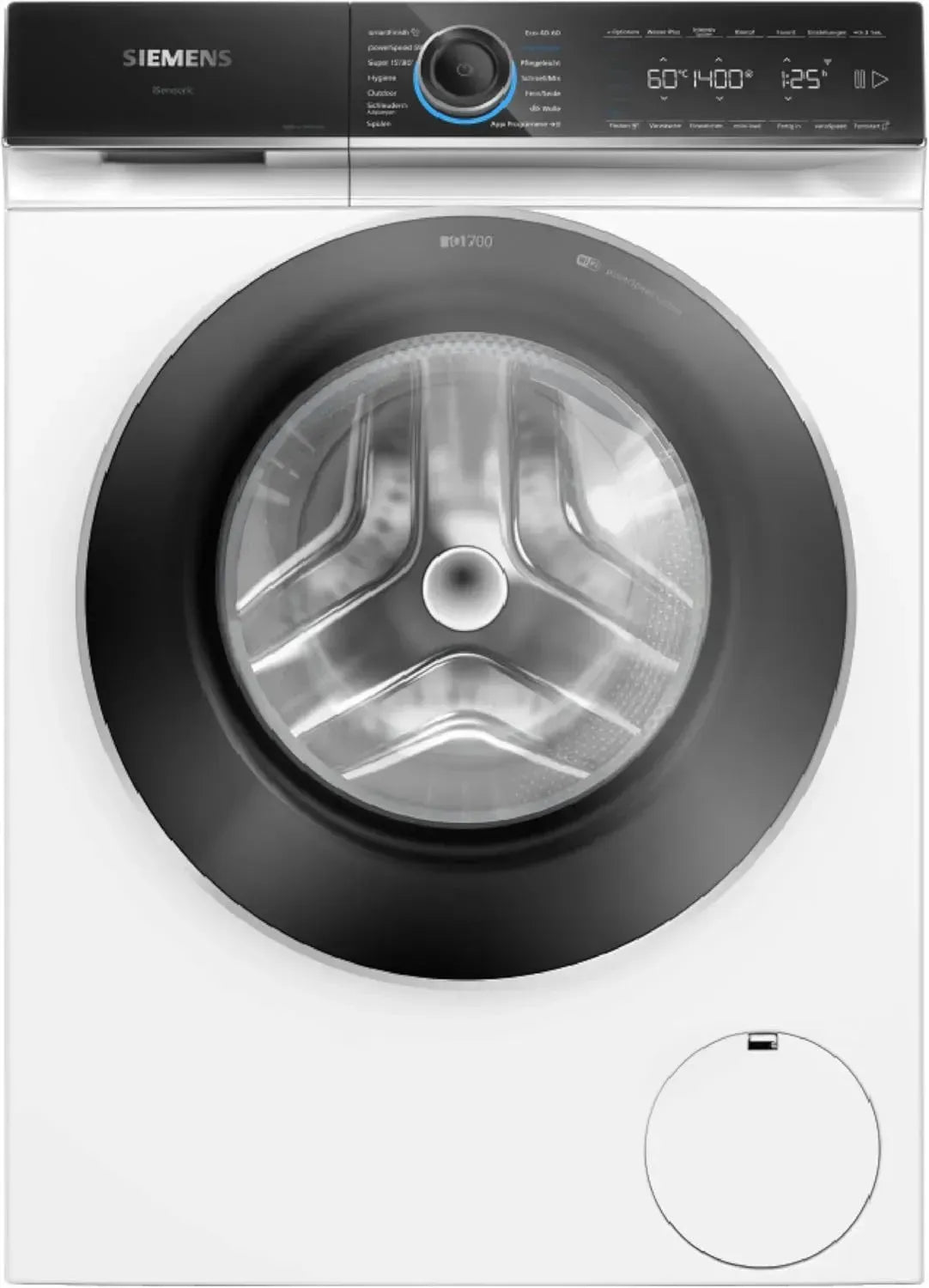 Siemens iQ700 Waschmaschine 9 kg, i-Dos Dosierung, 1400 U/min, Home Connect, aquaStop, Schnellwaschfunktion, Made in Germany