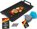 Premium Teppanyaki Grillplatte aus Aluminiumguss, 41x24x2,5 cm, für Induktion & alle Herdarten, Keramikbeschichtung, Antihaft, Rutschfest, Hergestellt in Deutschland, PFOA-frei