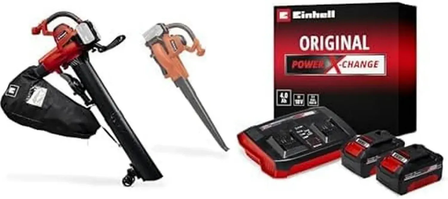 Einhell Akku-Laubsauger GE-CL 36/230 Li E Power X-Change - 18 V, mit Saug- und Blasfunktion, Turbo Modus, 45 L Fangsack, inkl. 2x 4,0 Ah Akkus und Ladegerät