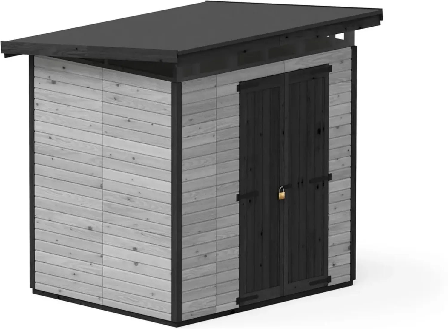 Upyard Stabiles Gartenhaus Strongbox L mit Wetterbeständigem Kunststoffdach, 203x163 cm, Grau
