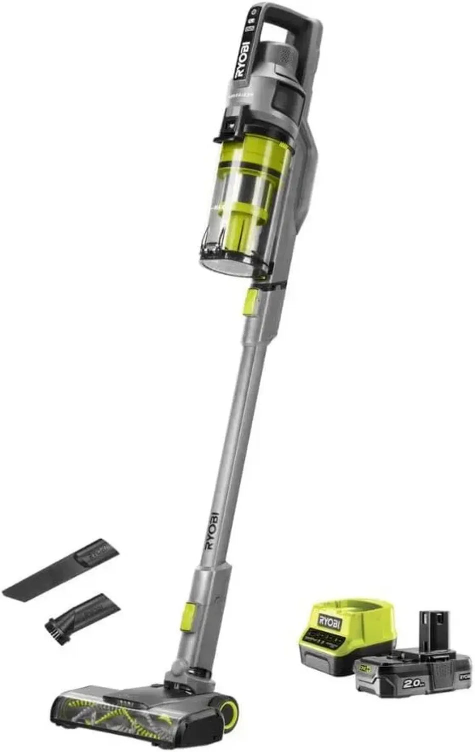 RYOBI 18V ONE+ Kabelloser Staubsauger mit HEPA-Filter, Dual-Zyklon, inkl. 2,0 Ah Akku und Ladegerät
