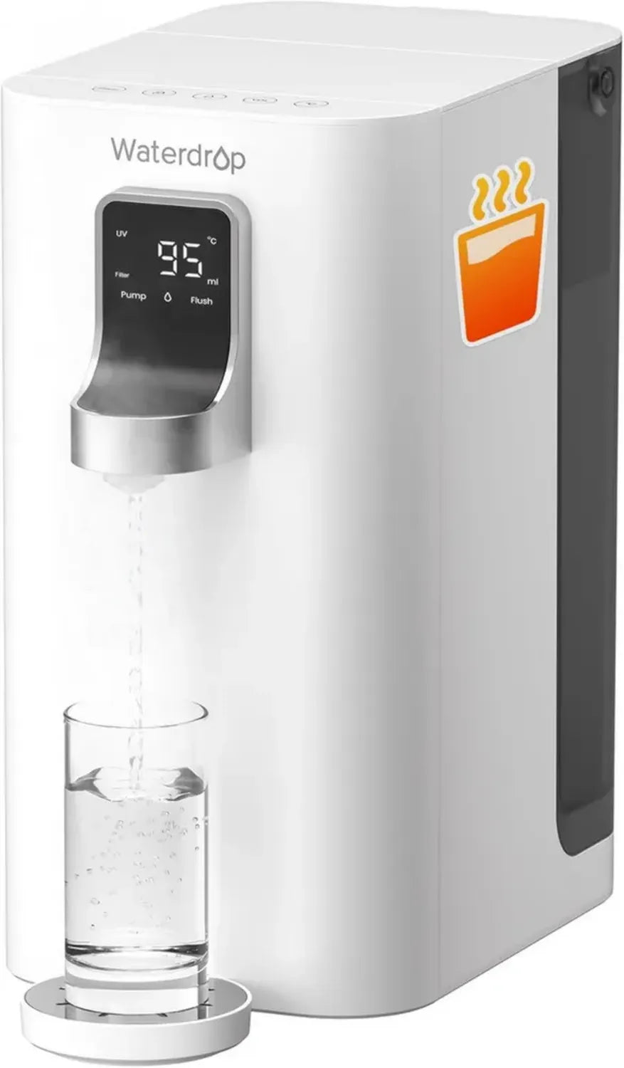 Waterdrop K19-H Heißwasserspender Sofortheizung, Mobiles Umkehrosmosegerät ohne Wasseranschluss, Kalkfreies Wasser, TDS Reduzierung, 4 Temperaturstufen