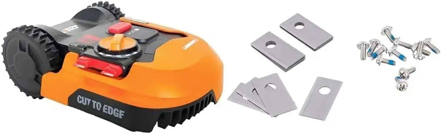 WORX Landroid Plus WR165E Rasenroboter für Gärten bis 500 qm mit WLAN, Bluetooth und schwimmendem Schneidwerk + Ersatzmesser WA0190