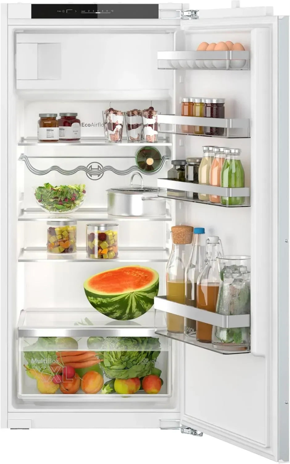 Bosch Serie 4 Einbau-Kühlschrank mit Gefrierfach, 172L Kühlraum, 15L Gefrierfach, FreshSense-Technologie, Flachscharnier, LED-Beleuchtung