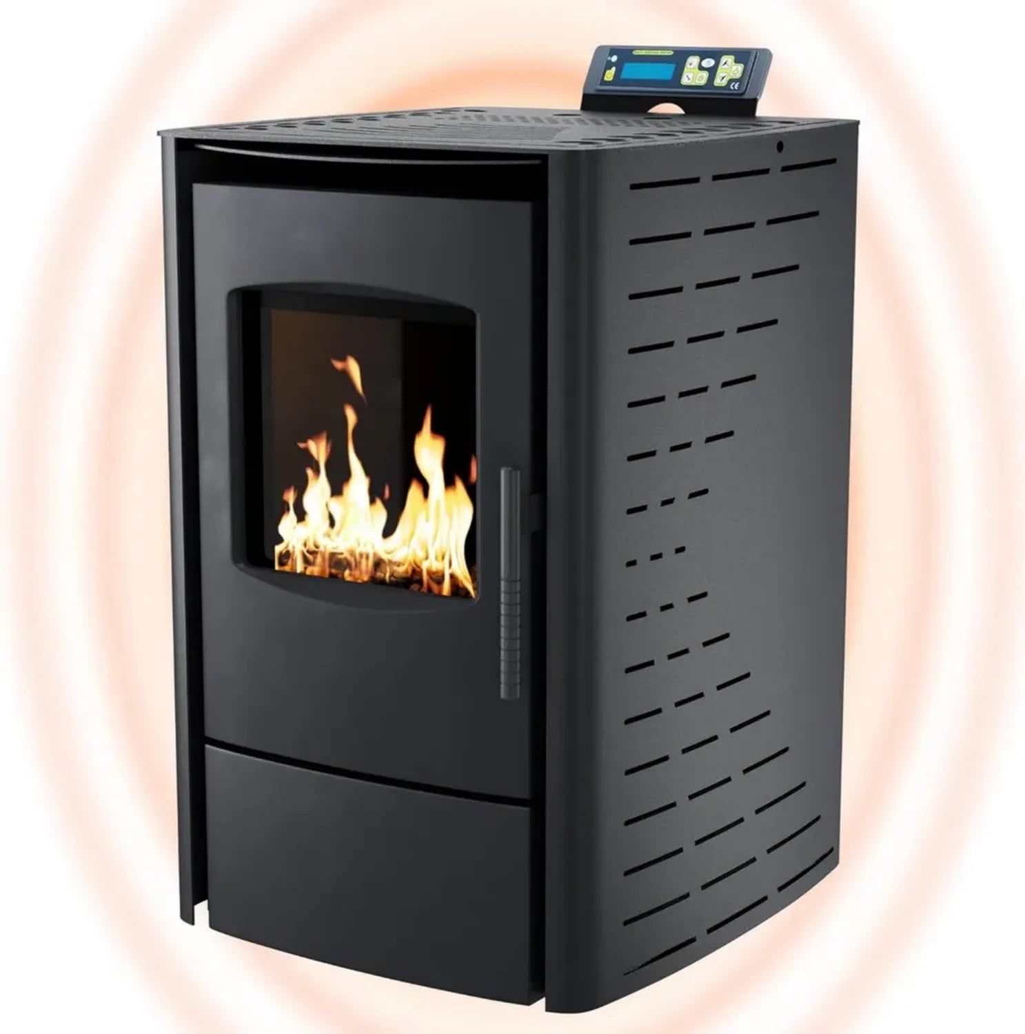 Effizienter Pelletofen 6 kW mit ECO-Modus und Wochenprogramm, schwarz