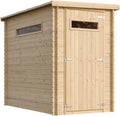 Holzgartenhaus mit Boden und Fenstern, imprägniertes Geräteschuppen, wetterfestes Dach, B144xL239xH198 cm, TIMBELA Modell M306A+M306G