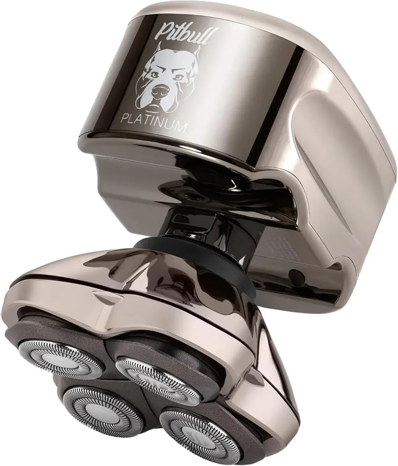 Pitbull Platinum Pro Herrenrasierer - Kabelloser Nass- und Trockenrasierer, Ergonomisch für Glatzen mit Reinigungsstation und Reiseetui