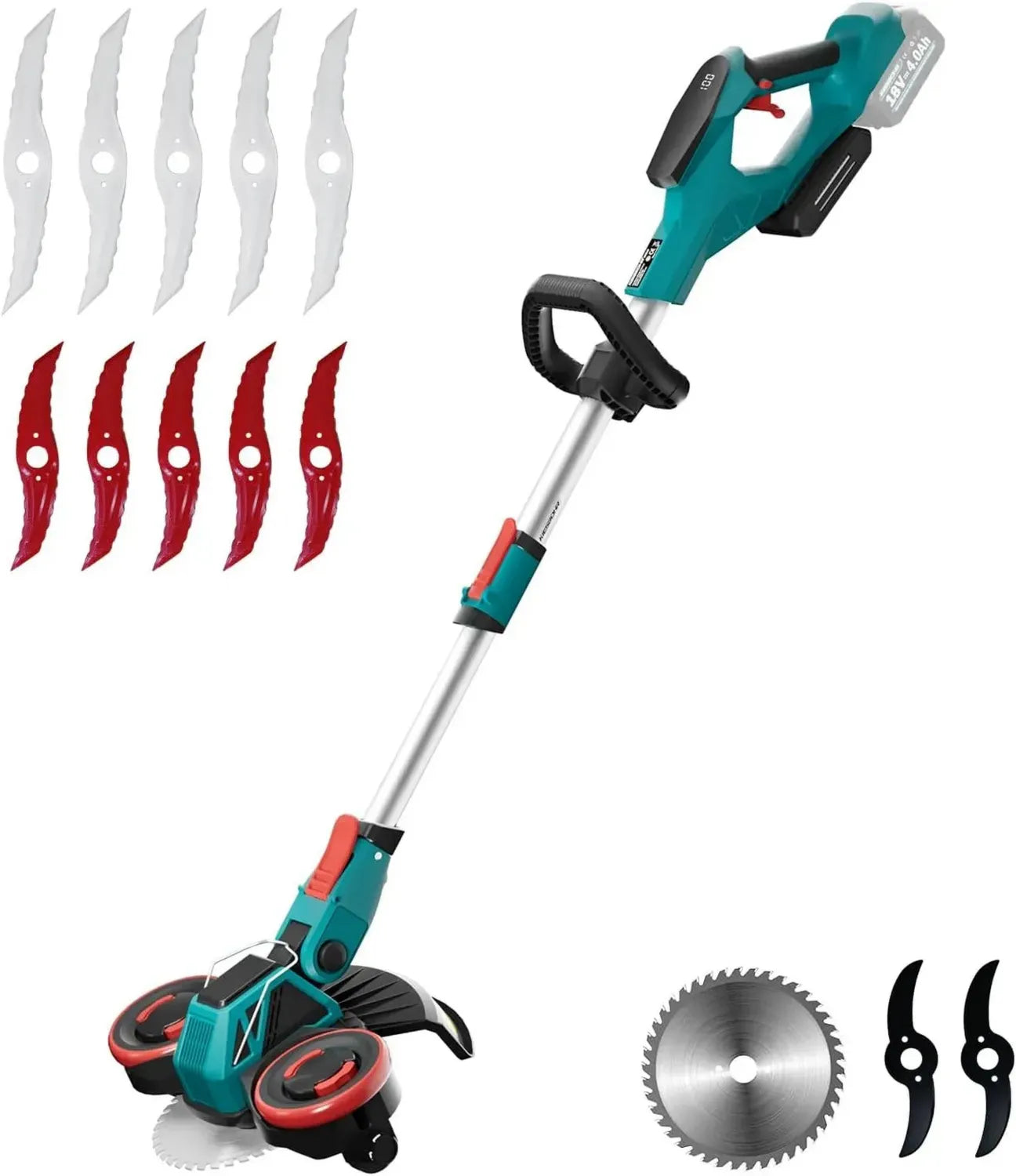 Multifunktionaler Akku-Rasentrimmer für Makita 18V Akkus, Bürstenloser Motor, Verstellbarer Stiel