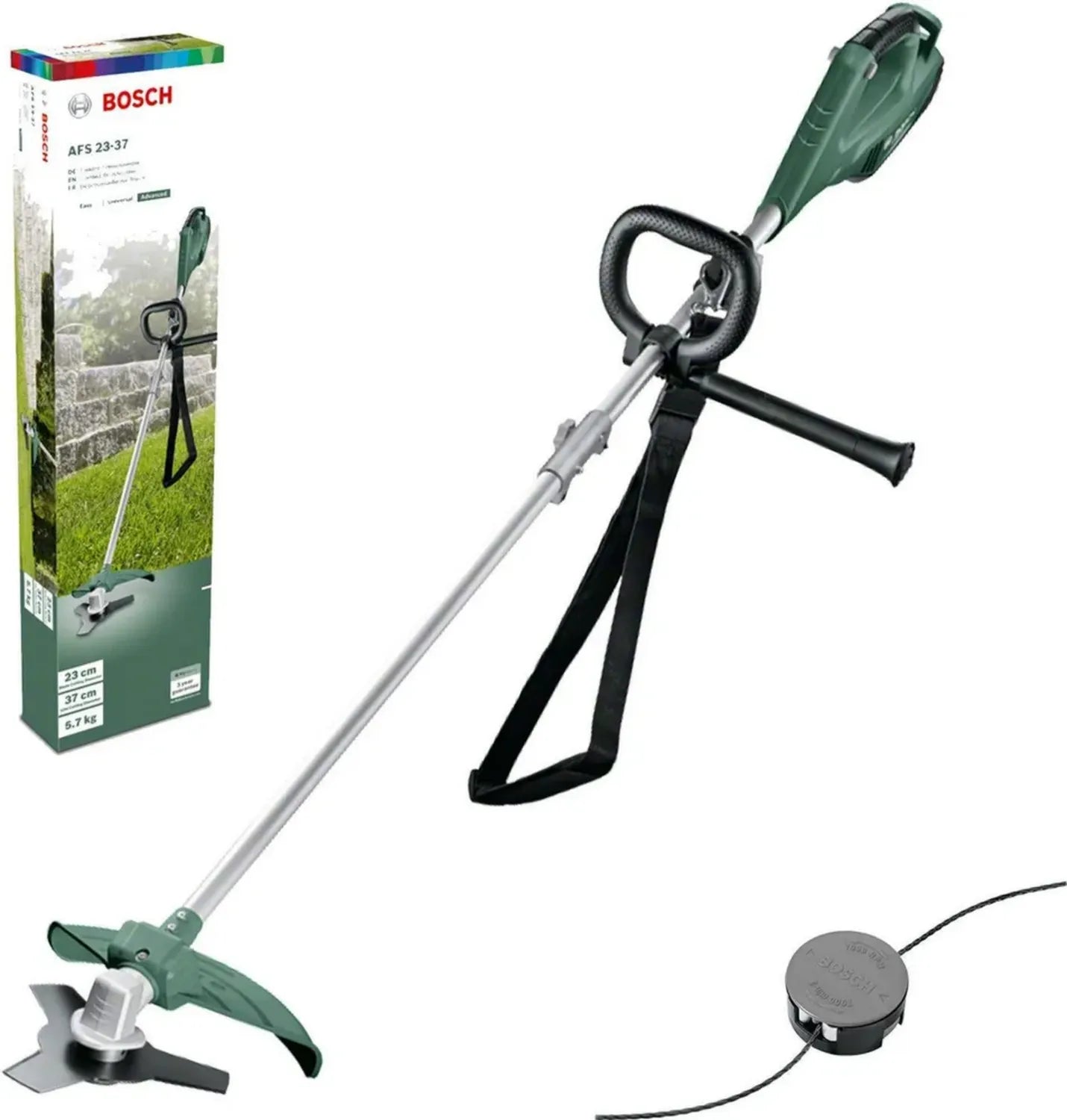 Bosch AFS 23-37 Freischneider, 1000W, inkl. 3-Klingen-Messer & Fadenspule