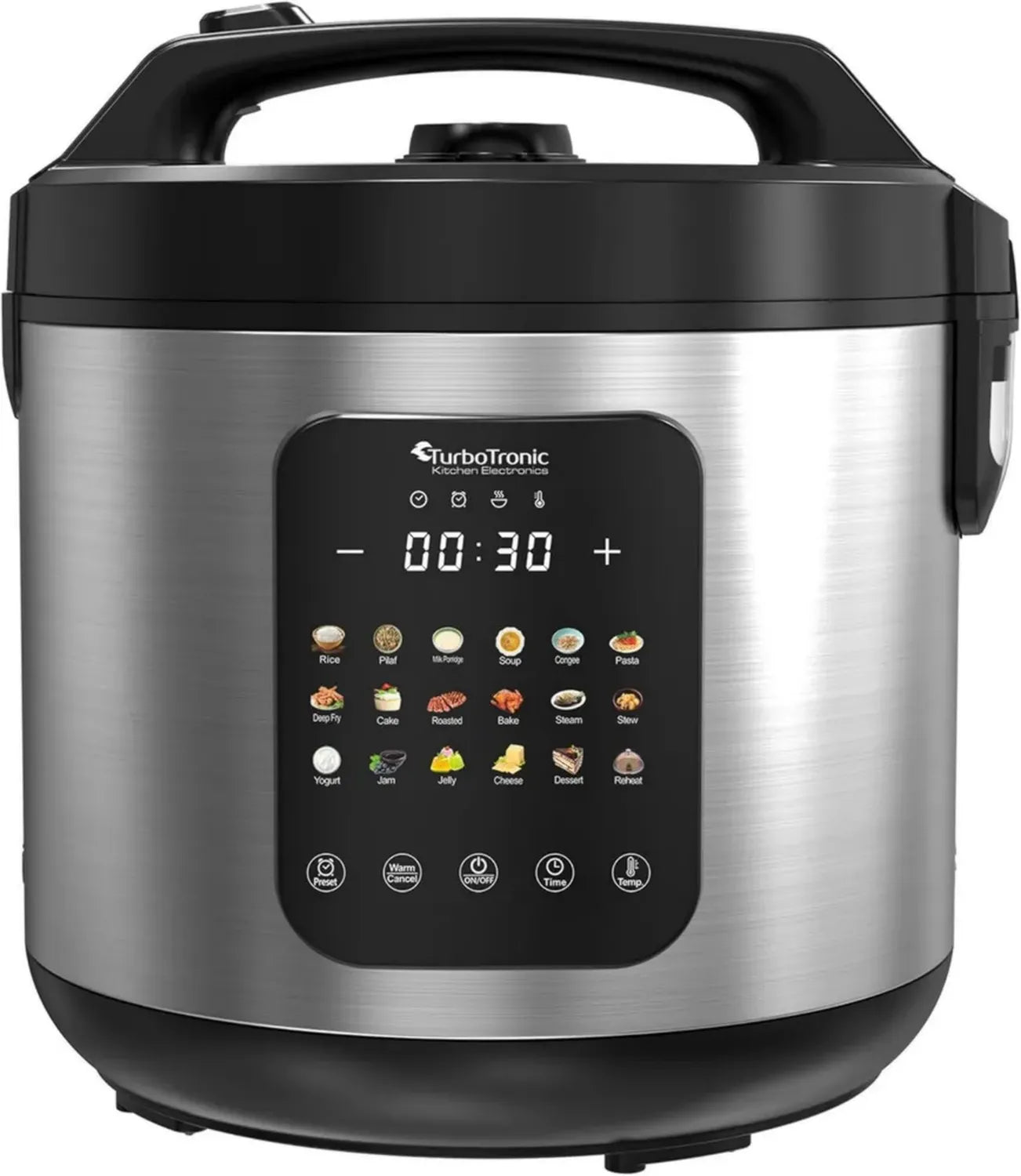 TurboTronic 5L Multikocher DMC18 - 18-in-1 Elektrisch mit Dampf- und Schongarfunktion, 860W, Silber