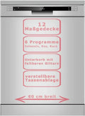 Freistehender Geschirrspüler AMICA GSP 542 010-1 SI Energiesparend