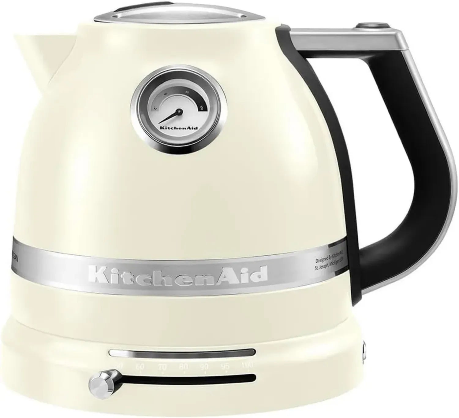 KitchenAid Edelstahl Wasserkocher mit einstellbarer Temperatur 50-100°C, 1,5L - 2400W, Mandelcreme