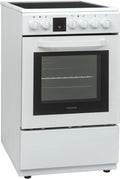 Telefunken 50 cm Elektroherd mit Glaskeramik-Kochfeld, 55L Backofen, 5 Modi, 4 Kochzonen, LED-Display, EEK A, Weiß