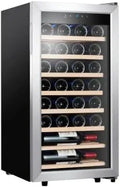 Kalamera Weinlagerschrank für 28 Flaschen, Edelstahl-Design, Touch-Steuerung, Temperaturbereich 5-18°C