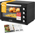 Kompakter 45L Minibackofen mit 2000W Leistung, einstellbarer Temperatur bis 230°C, Antihaftbeschichtung und 60-Minuten-Timer