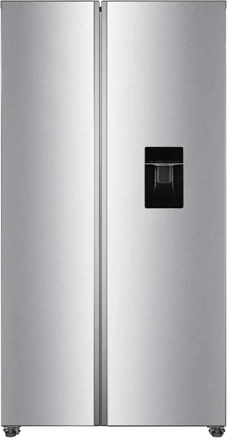 Freistehende Side-by-Side Kühl-Gefrierkombination, 439L, Edelstahl, mit Wasserspender