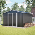 Großes Metall-Gerätehaus mit Satteldach, 300x252x191 cm, Schwarz