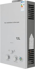 12L Gas-Durchlauferhitzer 24KW mit Digitalanzeige und Duschkopf, LPG-Tankless Warmwasserbereiter