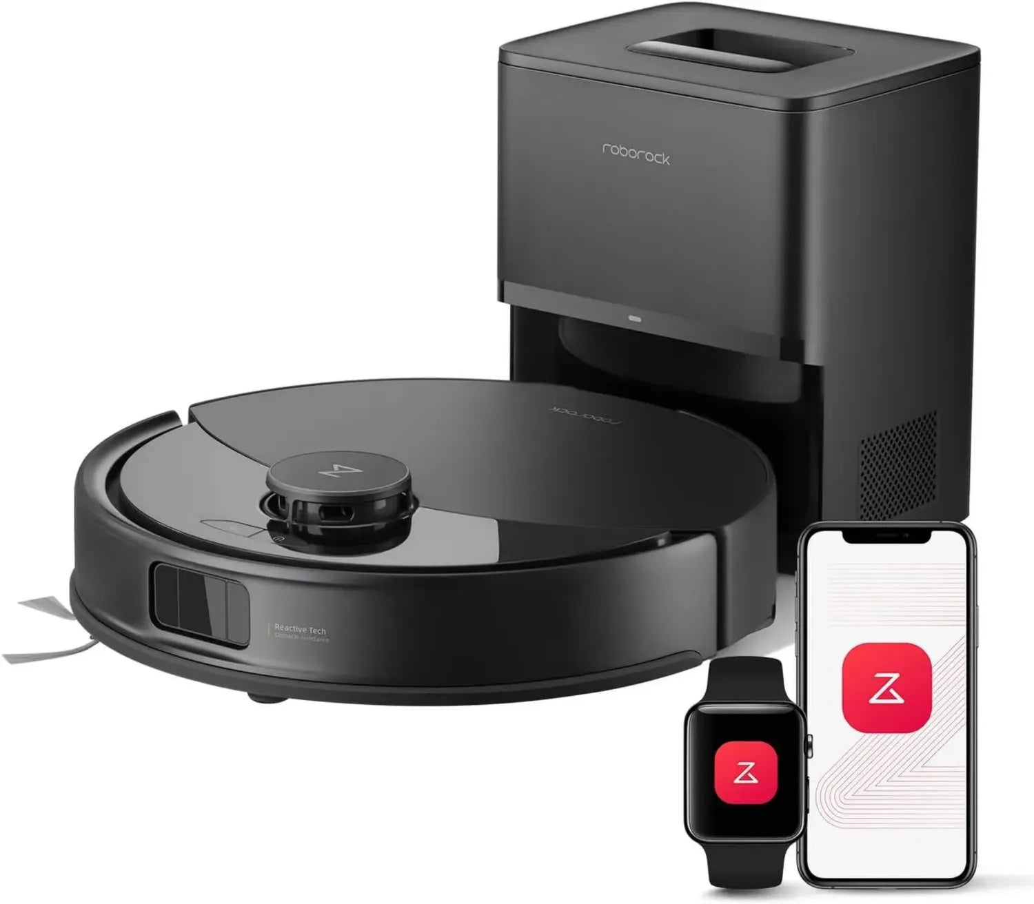 Roborock Q10 X5+ Staubsaugerroboter mit Wischsystem, automatischer Entleerungsstation, 10000 Pa Saugkraft, Anti-Tangle Technologie, Hindernisvermeidung, LiDAR Navigation, Schwarz