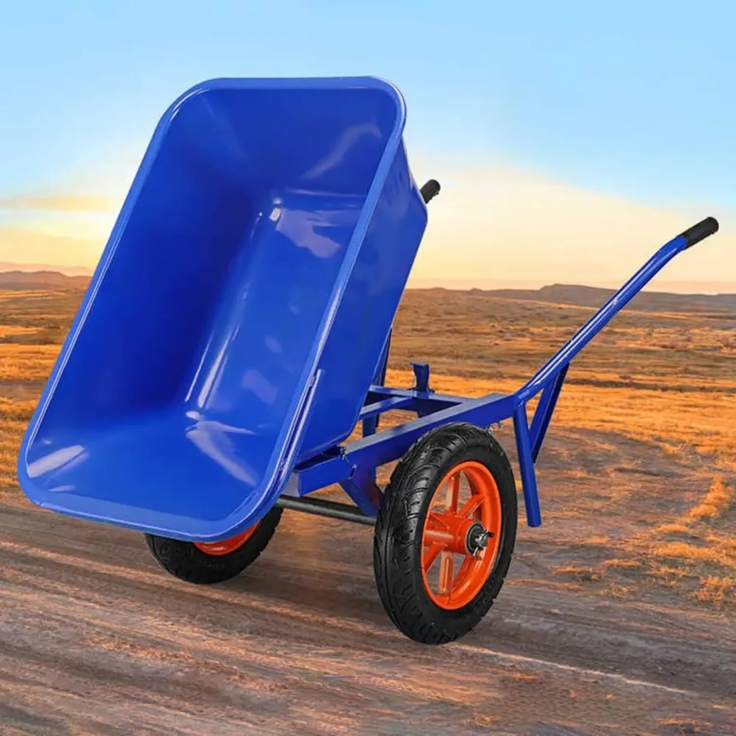 Robuster Garten-Handwagen mit großen Rädern und Komfortgriff, ideal für Familie, Strand und Sport
