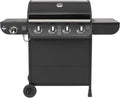 El Fuego® Columbus Gasgrill: 4+1 Edelstahlbrenner, BBQ Grillwagen mit Seitenbrenner und Warmhalterost