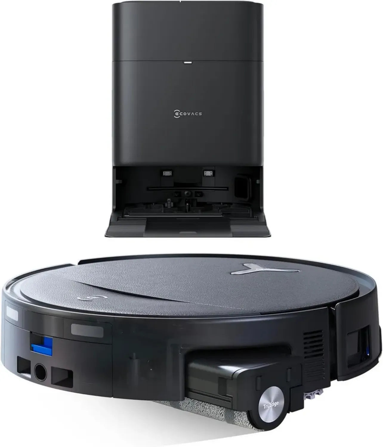 ECOVACS DEEBOT T80S Omni: Leistungsstarker Saugroboter mit Wischfunktion, 24.800 Pa Saugleistung, OZMO Roller 2.0, ZeroTangle 3.0, Triple Lift, Heißwasserreinigung und Heißlufttrocknung, Schwarz