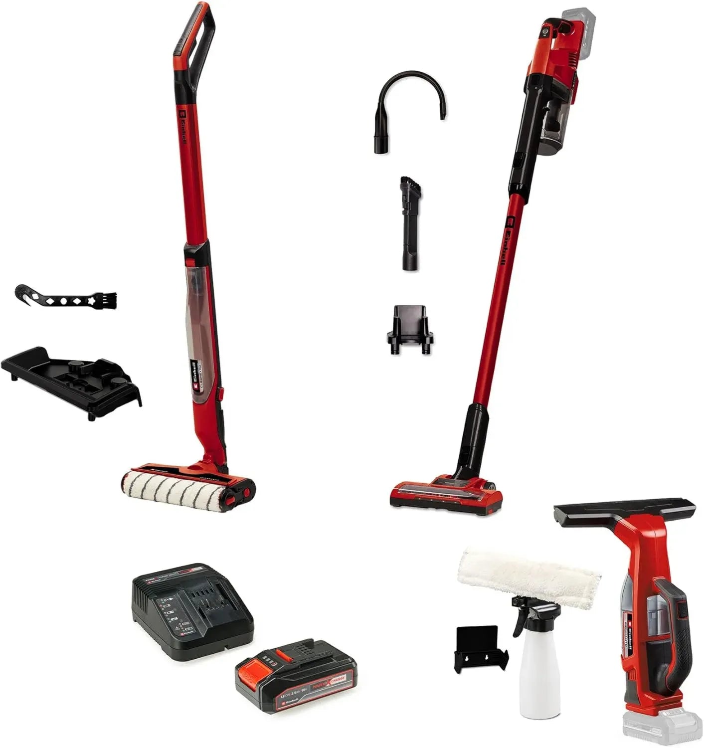 Einhell 18V Akku-Reinigungsset Power X-Change mit Fenster- und Bodenreiniger