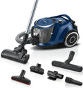 Bosch beutelloser Staubsauger Serie 6, allergikerfreundlich, mit Hygiene-Filtersystem, für Parkett, Teppich und Fliesen, leise und leistungsstark, 700 W, Blau
