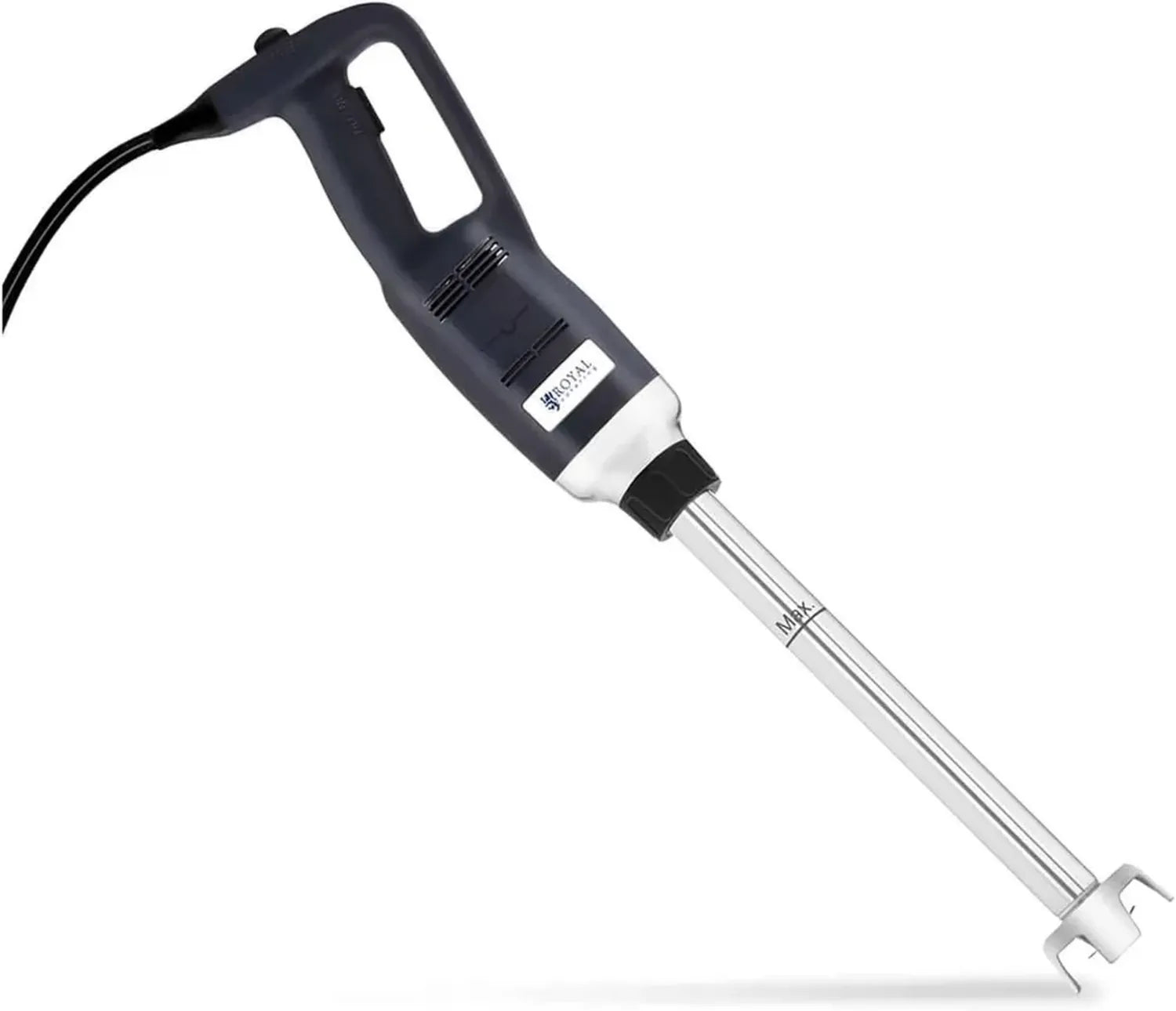 Stabmixer 500W Edelstahl mit ergonomischem Griff und Spritzschutz, Mixstab 400mm, Schwarz
