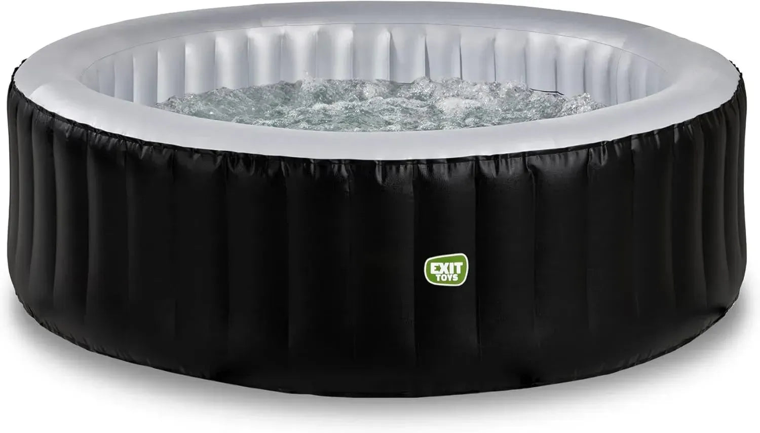 EXIT Toys Aufblasbarer Outdoor-Whirlpool für 4 Personen - Silber - Ø204x65cm - Mit Heizung, Filterpumpe und Abdeckplane - 140 Luftdüsen - Robuste Bauweise