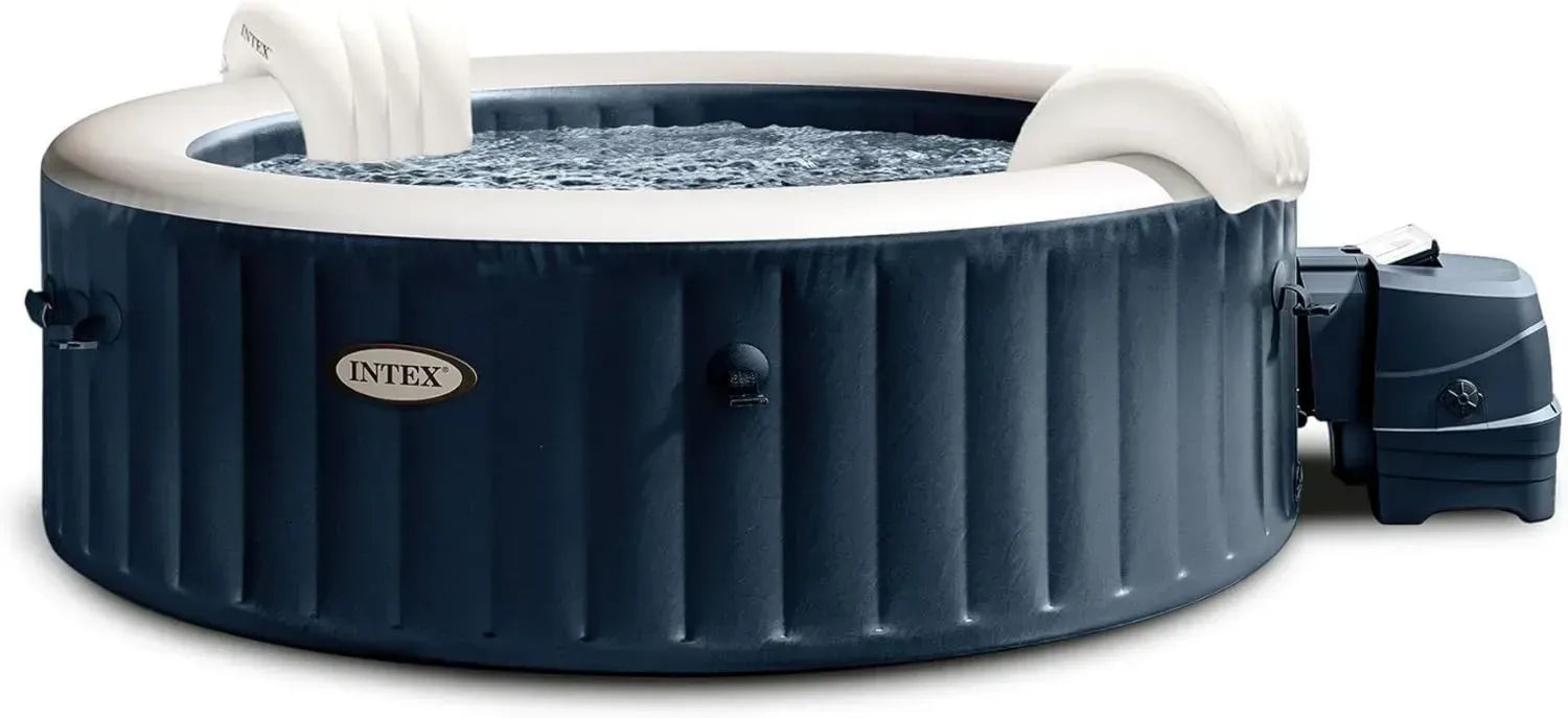 Intex PureSpa aufblasbarer Whirlpool für 6 Personen mit 170 Düsen und Heizung, Navyblau, 216x71 cm