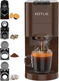 KOTLIE 4-in-1 Espresso-Kaffeemaschine, kompatibel mit NES, Dolce Gusto, Filterkaffee und ESE-Pads, 19 Bar Druck, Braun