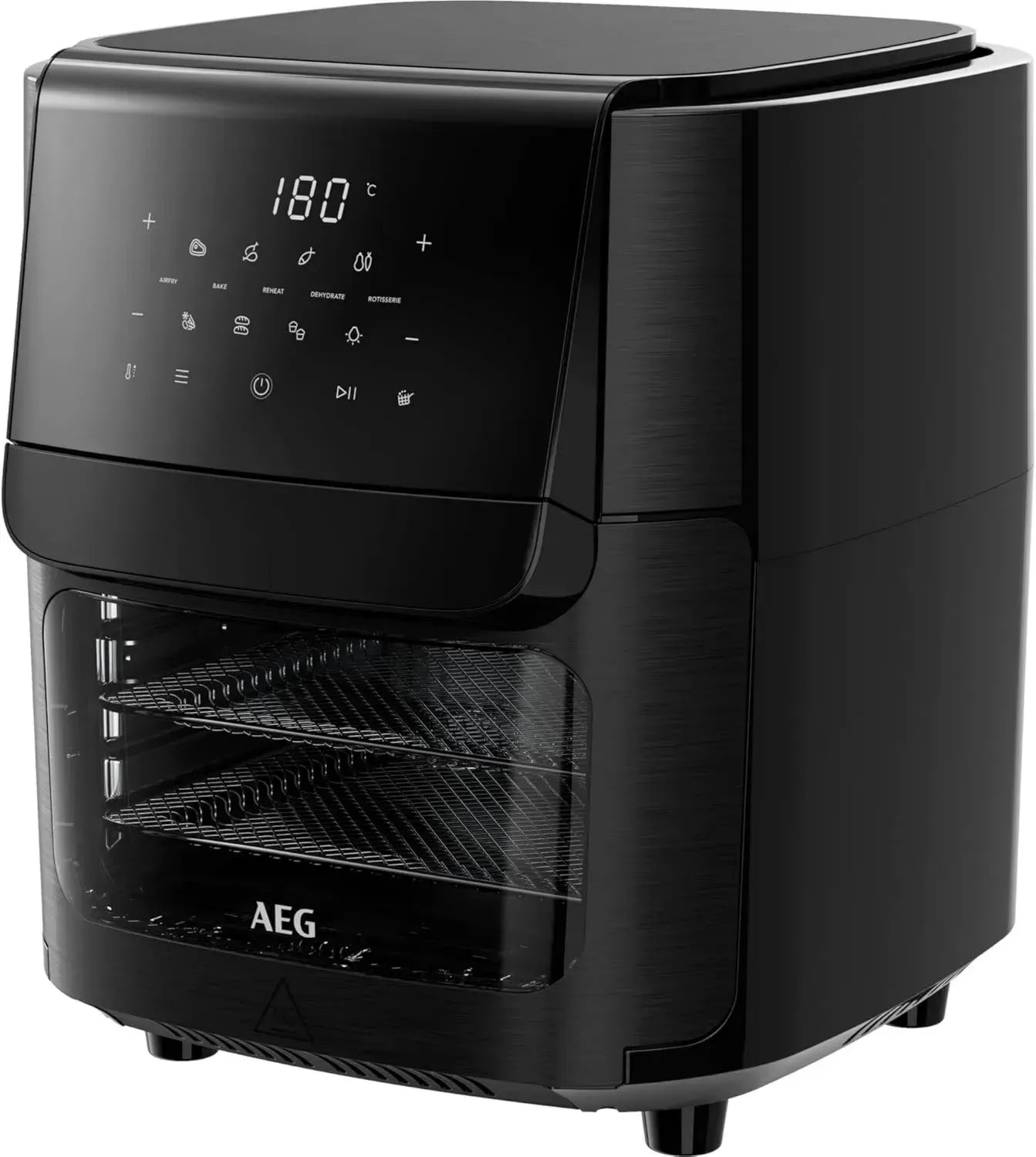 AEG XXL Heißluftfritteuse 12L, 5 Modi, LED-Anzeige, spülmaschinengeeignet, 1800W, inkl. Spieß- & Dörroption, Schwarz